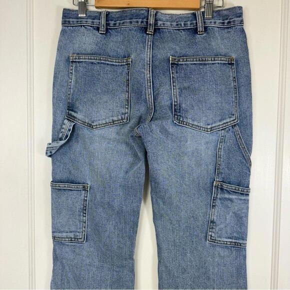 John Galt Medium Blue Natalia Low  Rise Carpenter Jeans - Picture 8 of 12